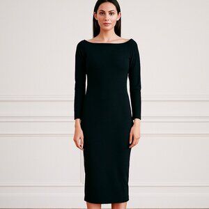 NWT Boohoo Women 18 Black Ribbed Long Sleeve‎ Gothic Witchy Cocktail Party Dress